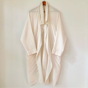 WILFRED | 100% SILK DRAPEY OPEN DUSTER ROBE SHAWL COLLAR JACKET TRENCH ROMANTIC